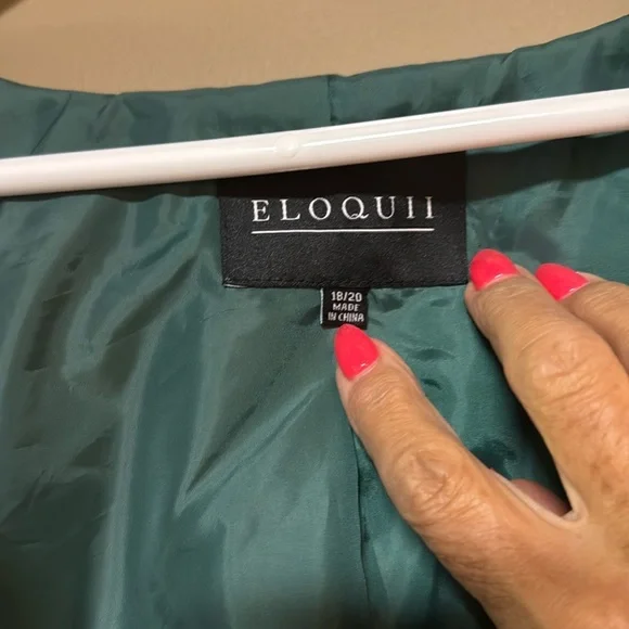 Eloquii Holiday Green Faux Fur Jacket.Excellent Condition. Pockets Women’s 18/20 - Picture 3 of 5